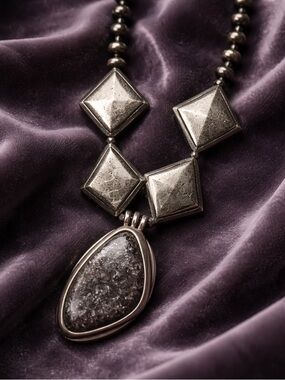 Studio BARSE Sterling Silver 925 Chunky Pyrite Statement Necklace